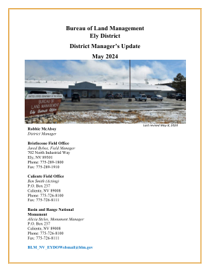 Bureau of Land Management Ely District ...